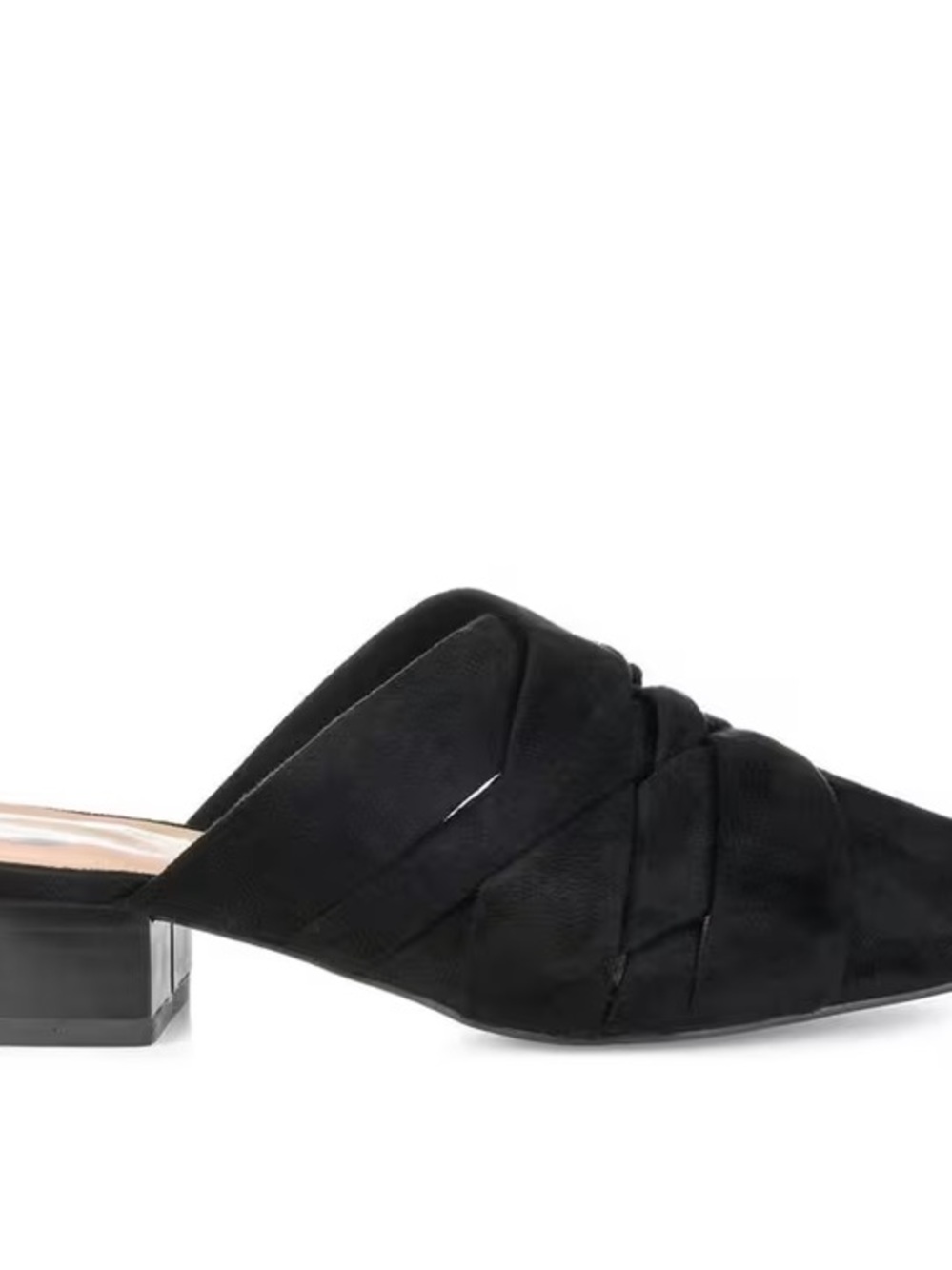 Journee Collection Black Pointed Knotted Mule